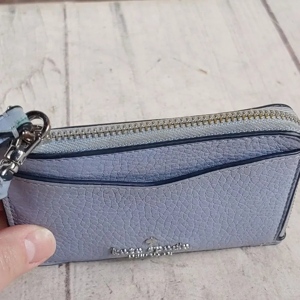 Kate Spade Leila Women's Card Wallet - Muted Light Blue Green - New York USED